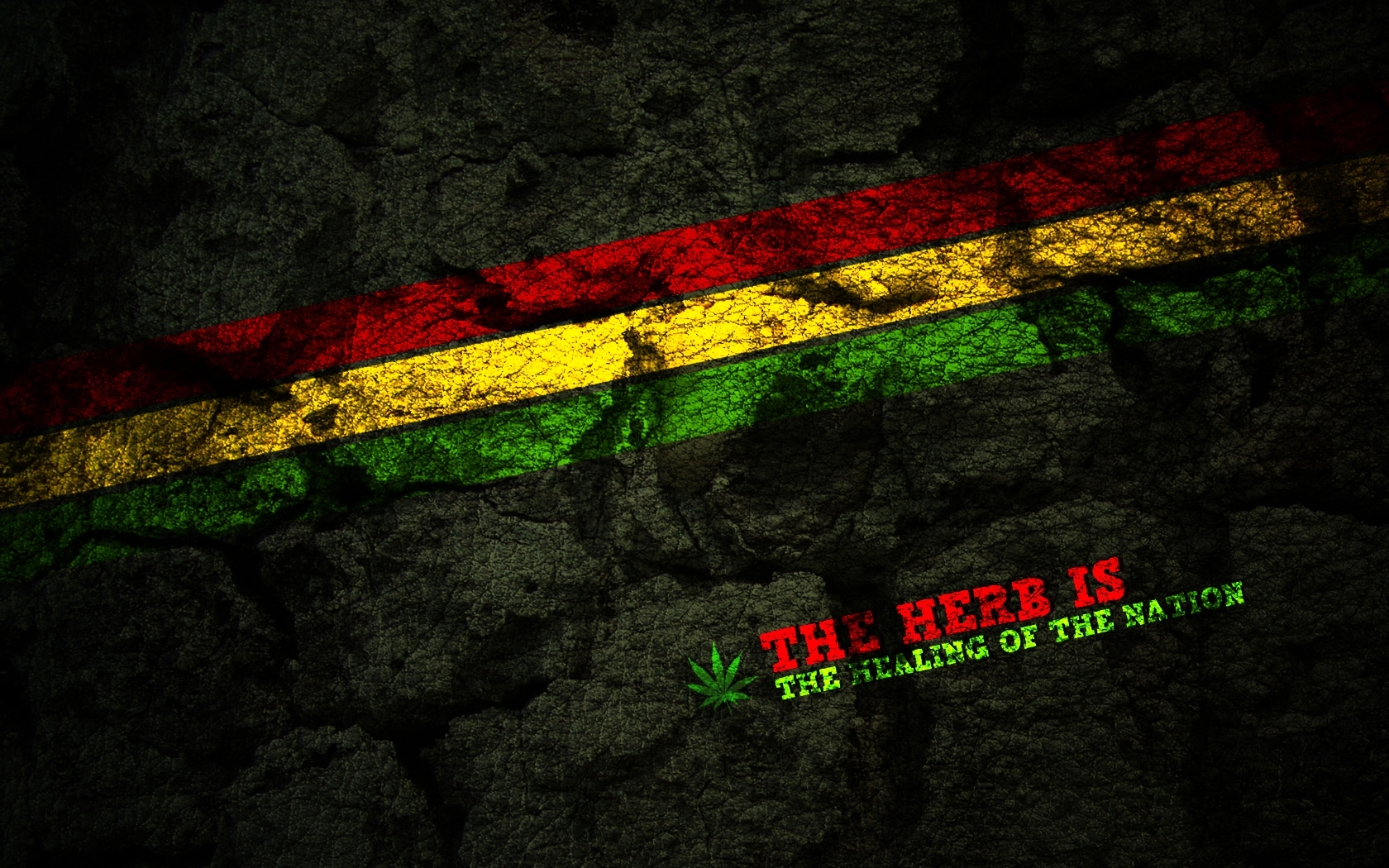 Rasta flag with herb quote