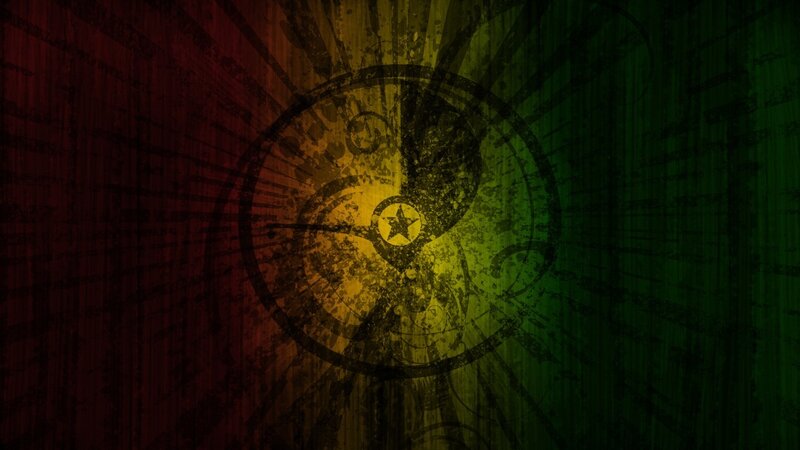 Rasta-inspired abstract design