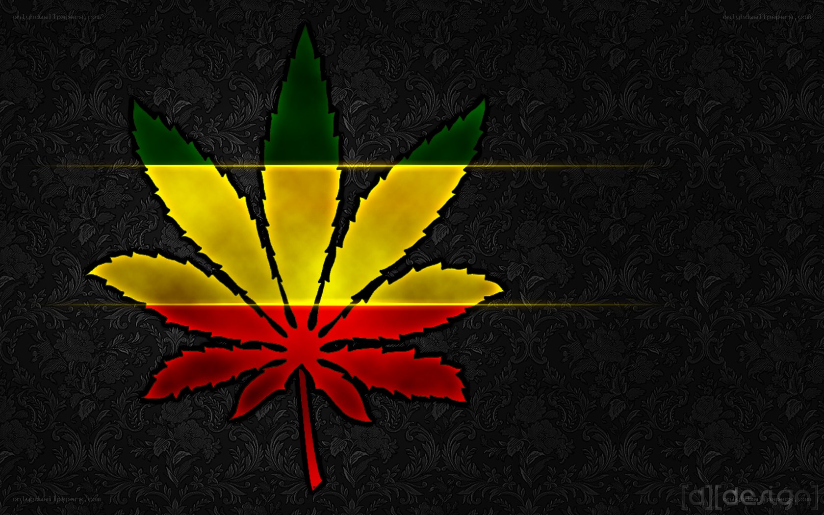 Rasta leaf on dark background