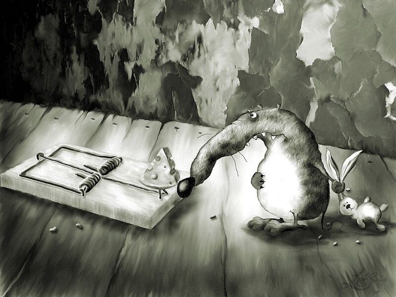 Rat and cheese trap
