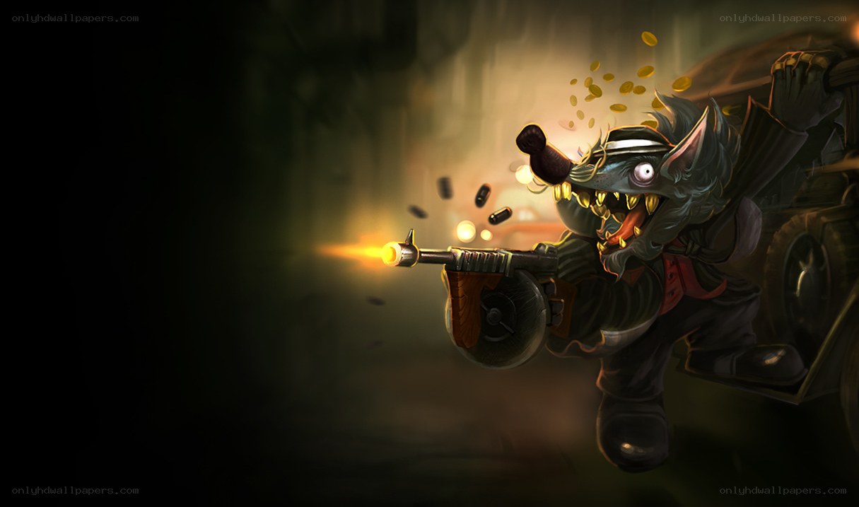 rat character with machine gun