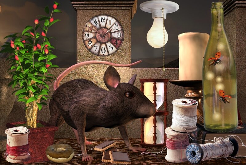 Rat in a Cluttered Room