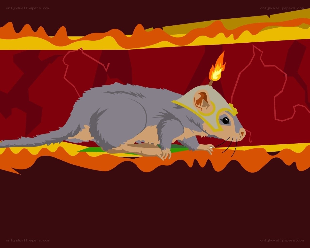 rat in hell with torch