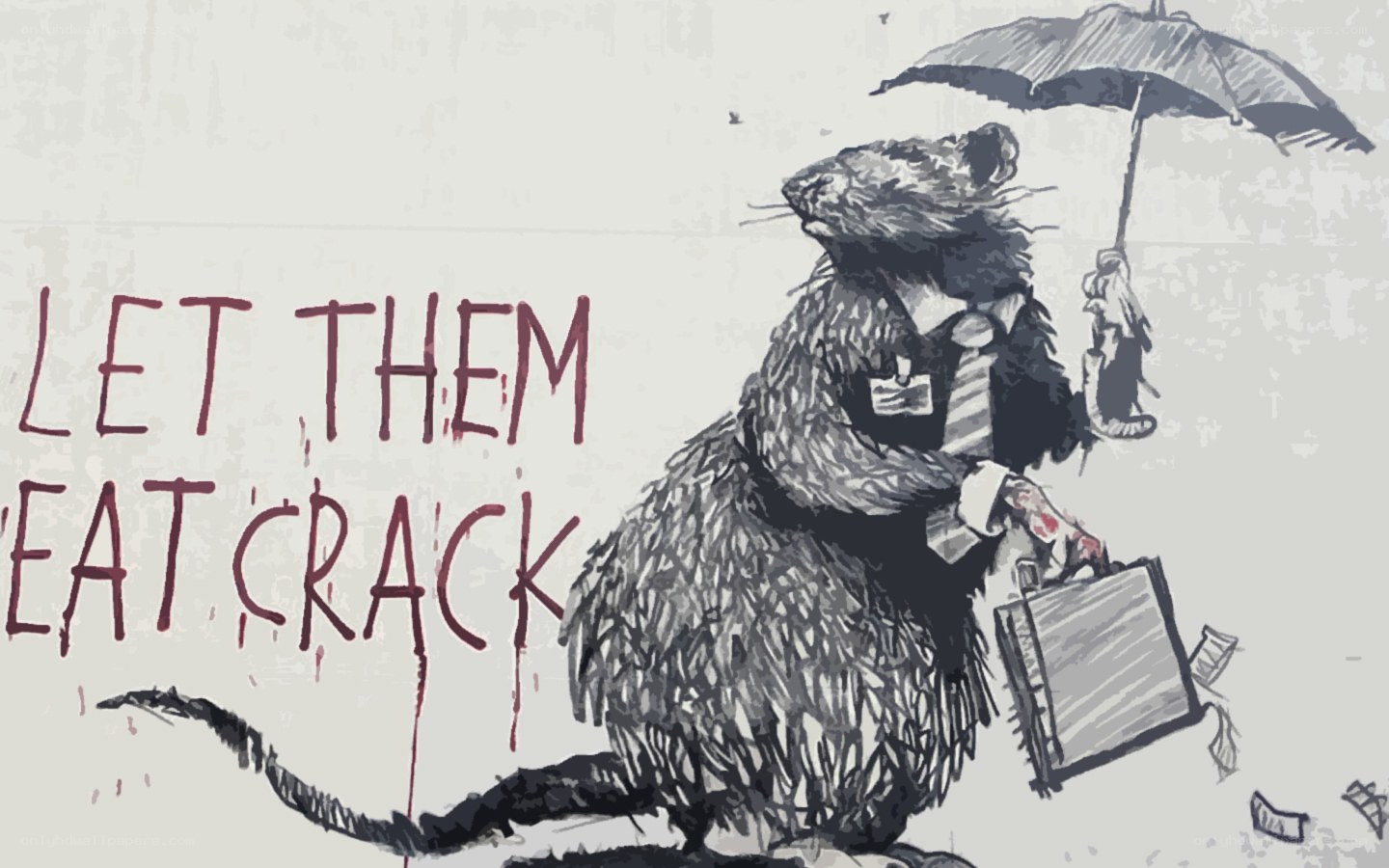 rat in suit with umbrella