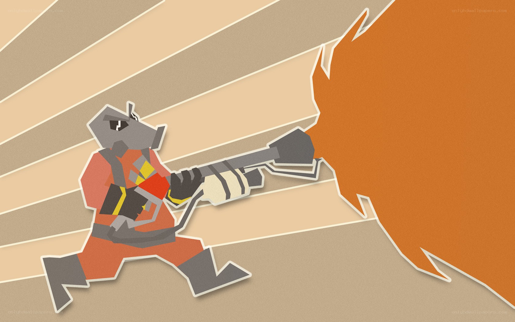 Rat soldier with flamethrower