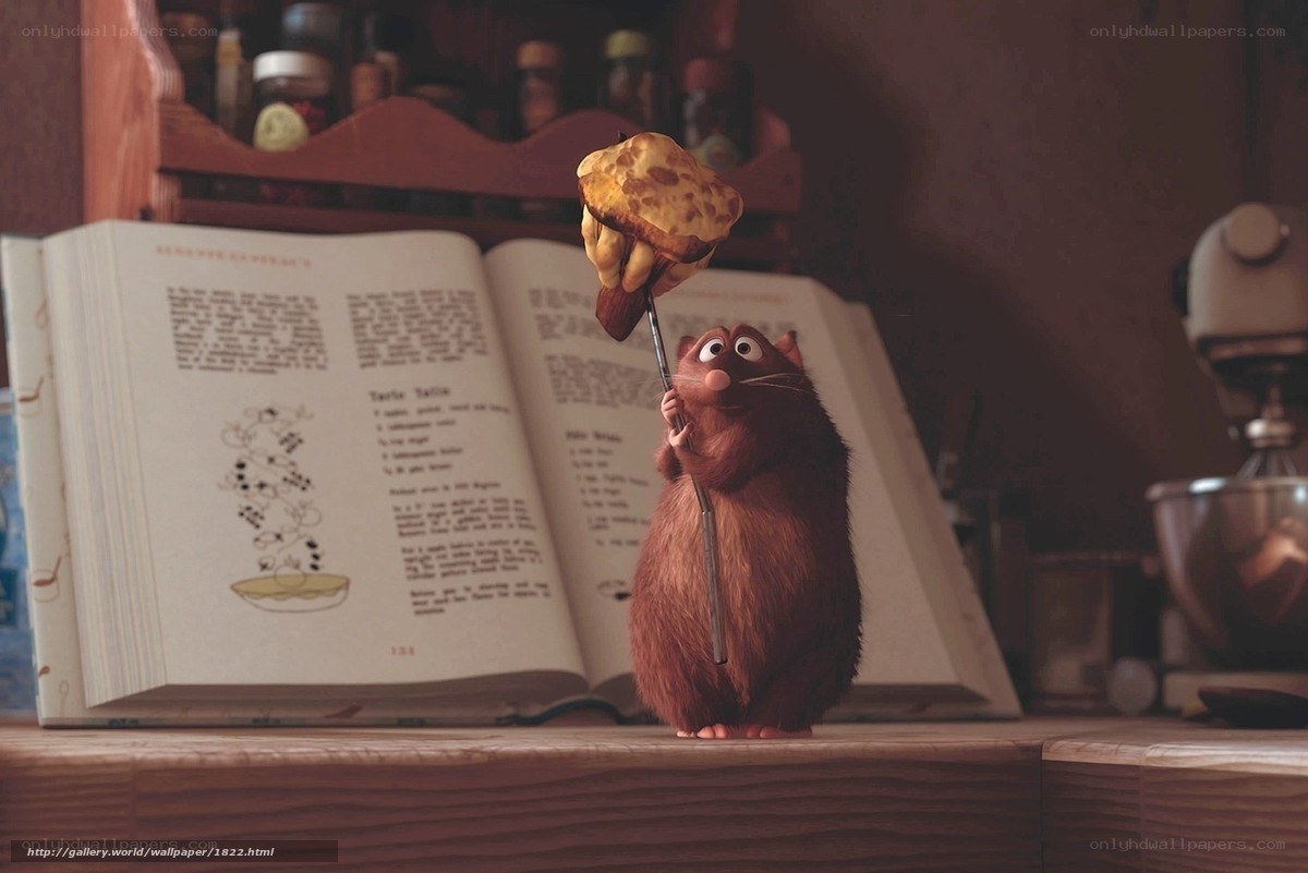 Ratatouille character with food