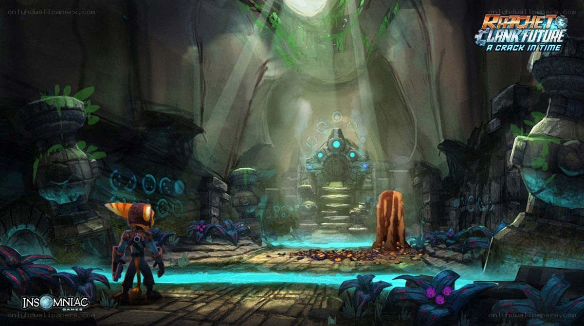 Ratchet and Clank in a cave