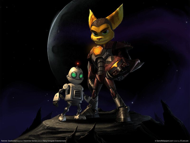 Ratchet and Clank on a moon