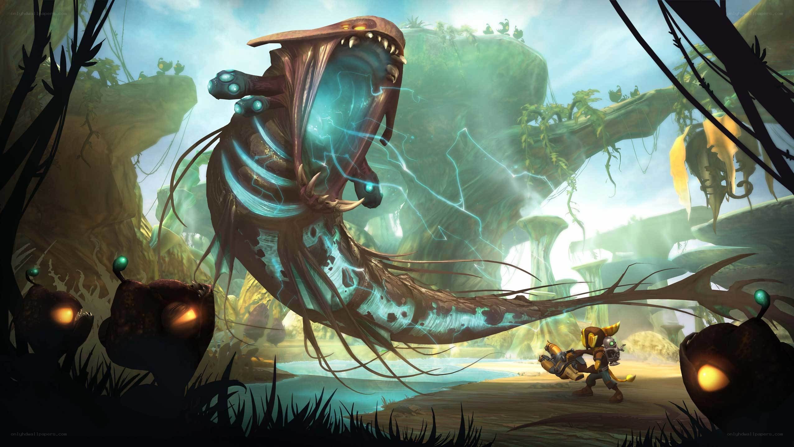 Ratchet and the giant creature