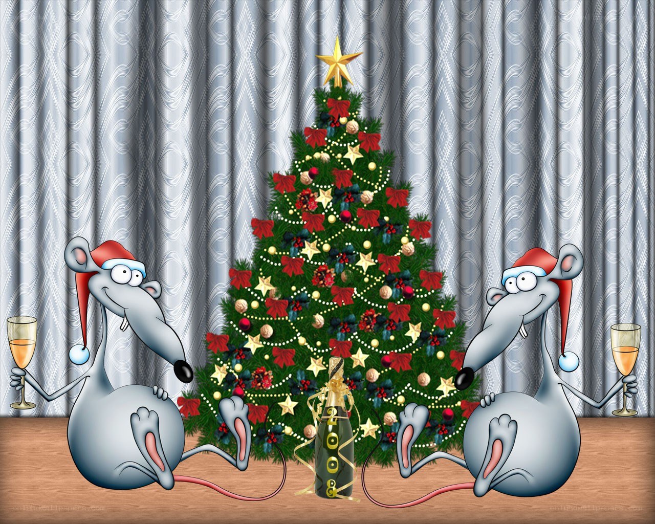 Rats Celebrating Christmas