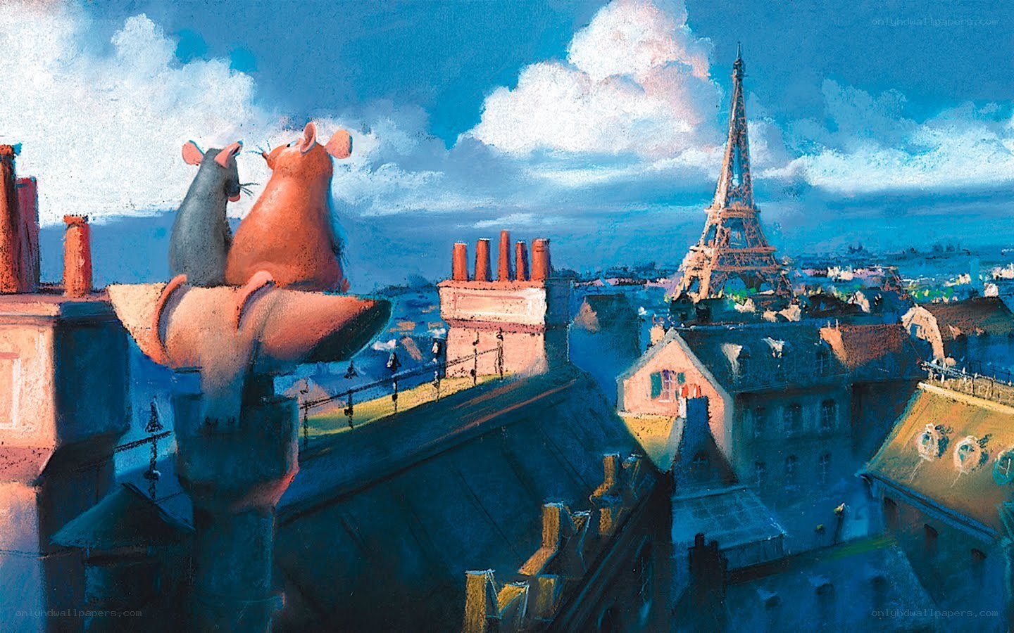 Rats on a Paris rooftop