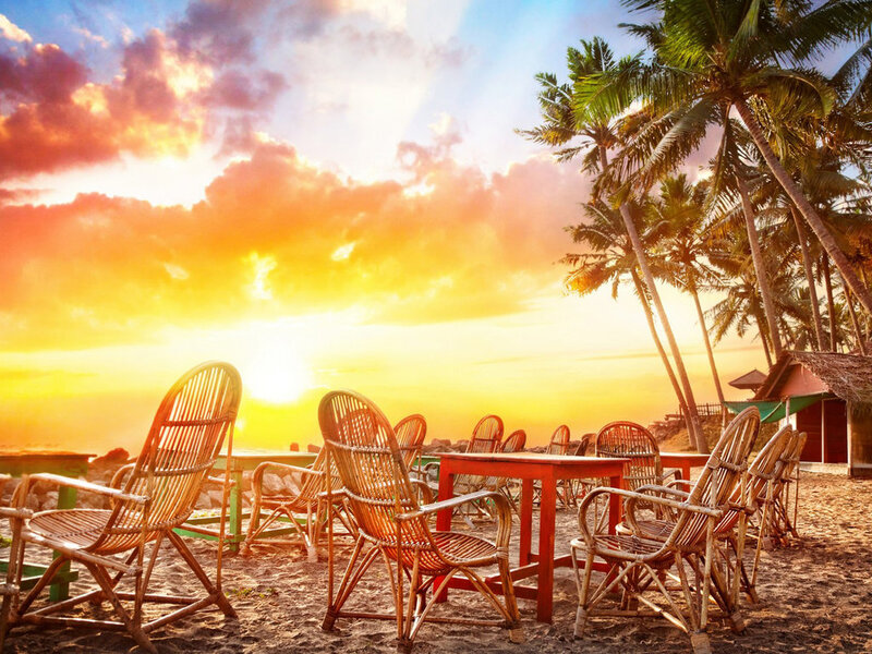 Rattan Chairs on Beach