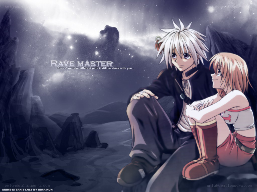 Rave Master characters in night scene