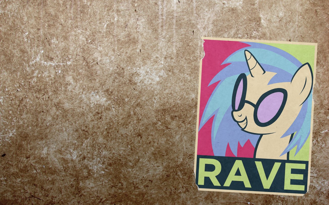Rave poster with cartoon pony
