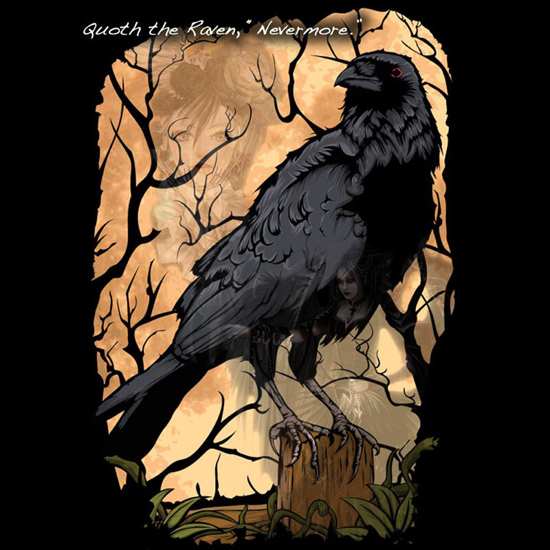 Raven and ghostly woman