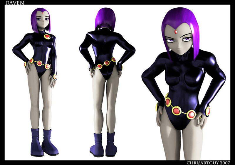 Raven character model sheet