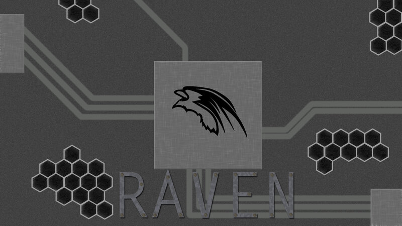 Raven logo on circuit board