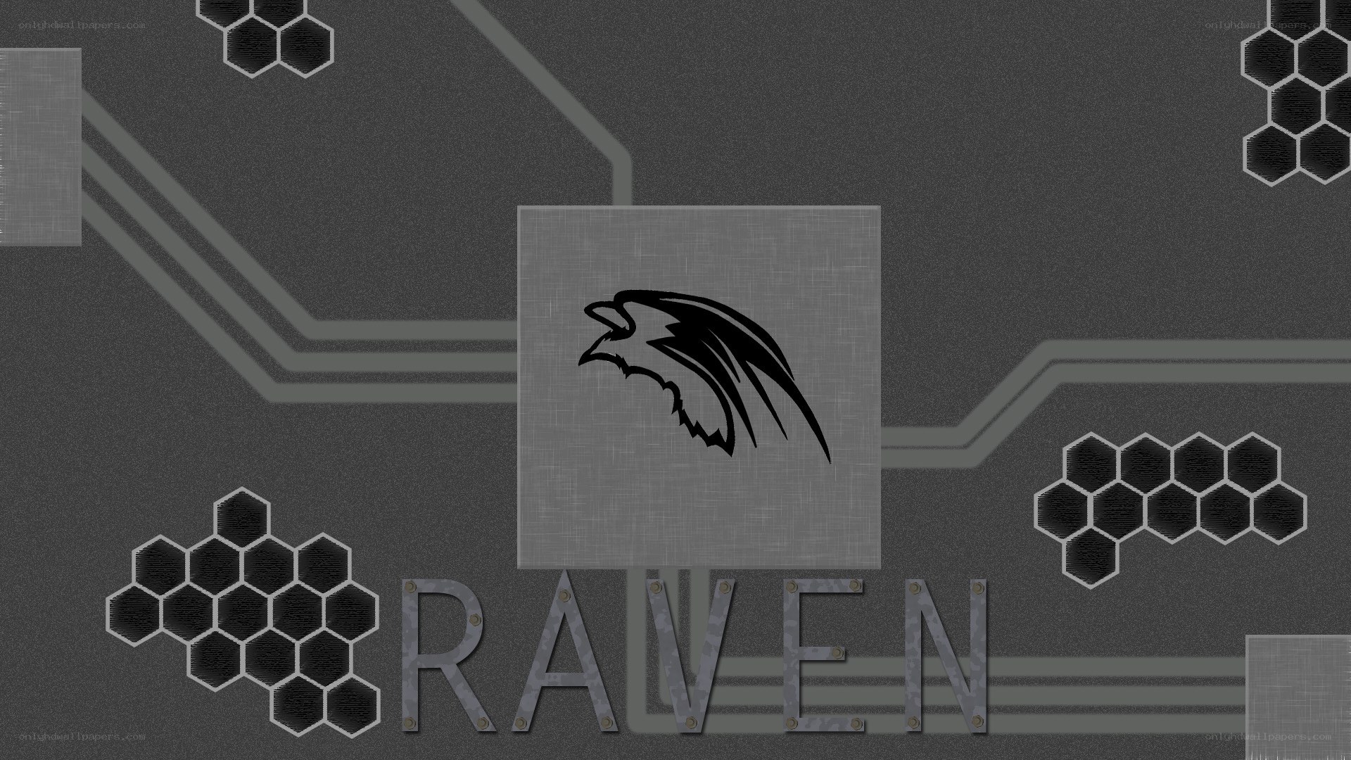 Raven logo on circuit board