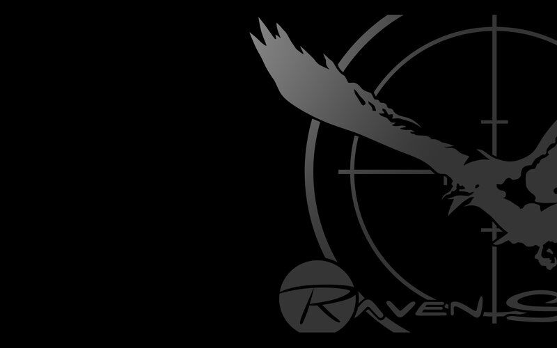 raven logo with crosshair
