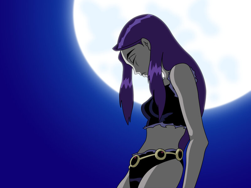Raven under the moon