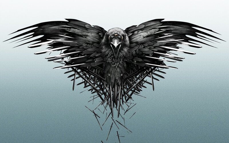 Raven with sword wings
