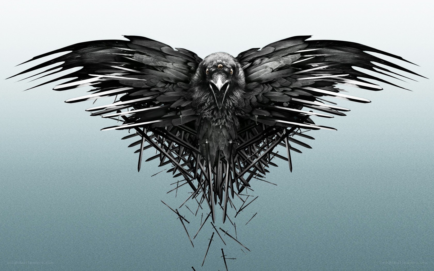 Raven with sword wings
