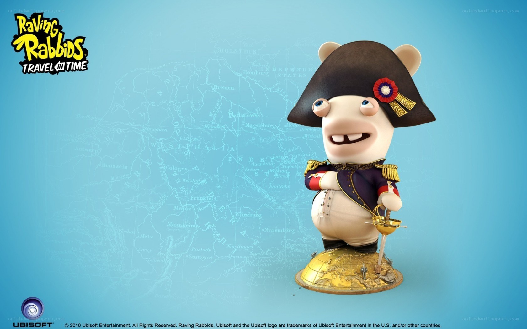 Raving Rabbids in Napoleonic costume