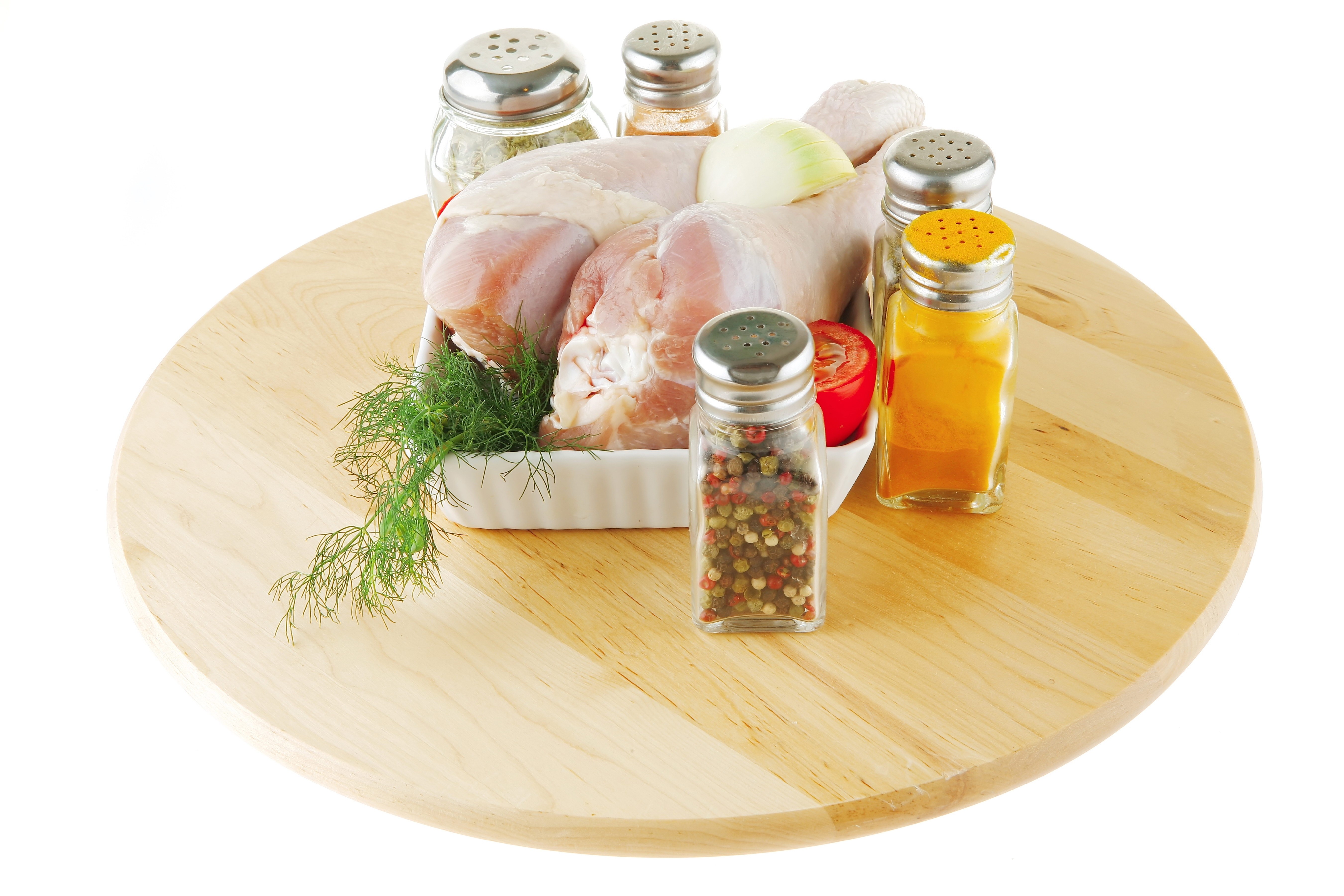 Raw chicken with herbs and spices