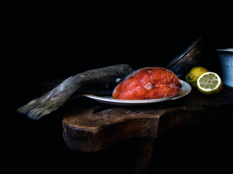 Raw Fish on Plate