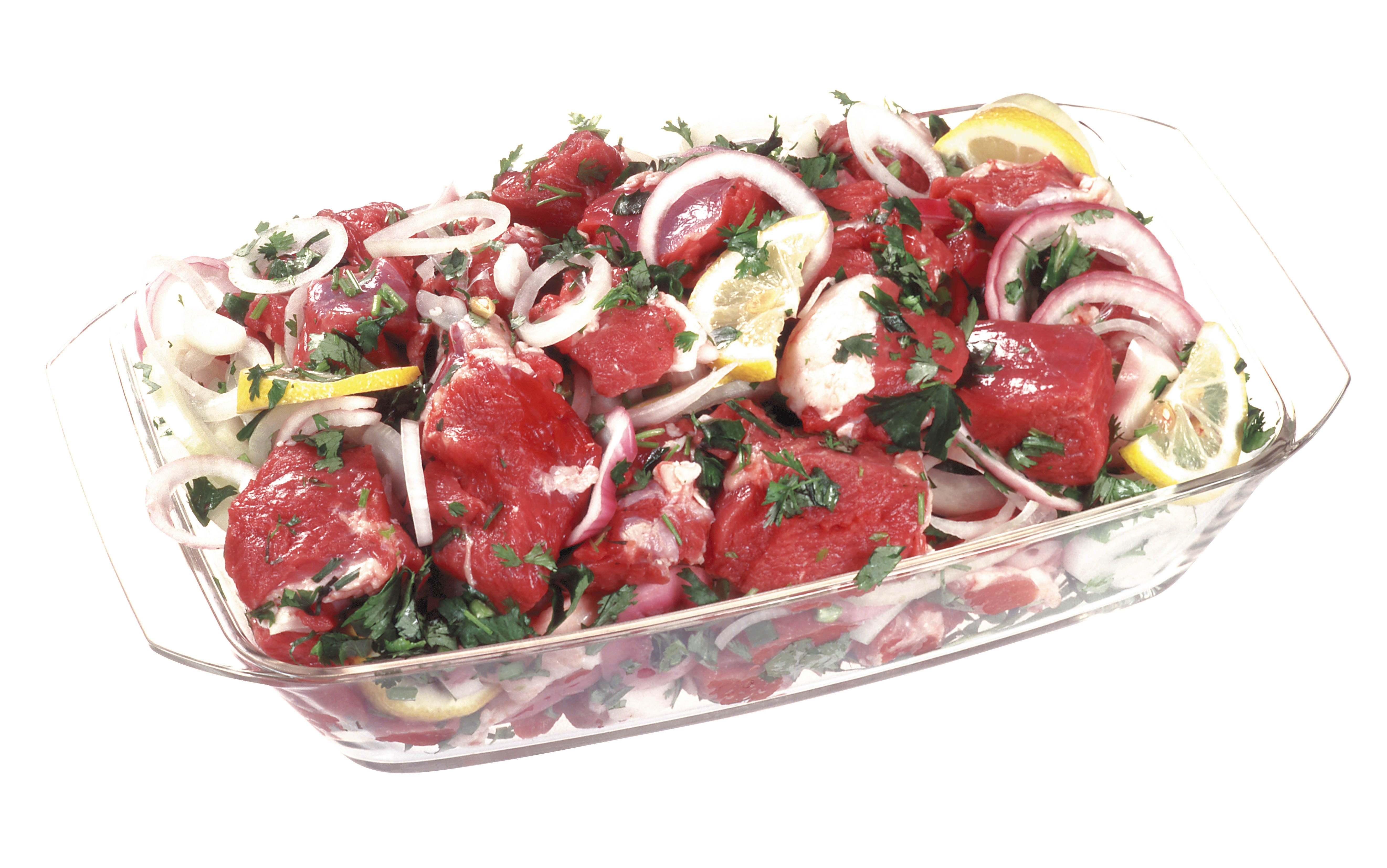 raw meat marinade with herbs