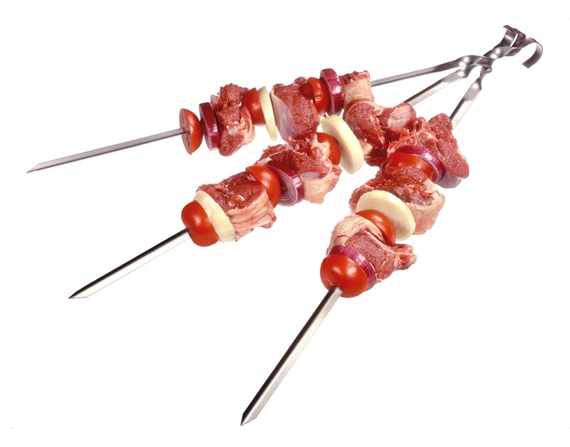 Raw Meat Skewers — Red, Neutral
