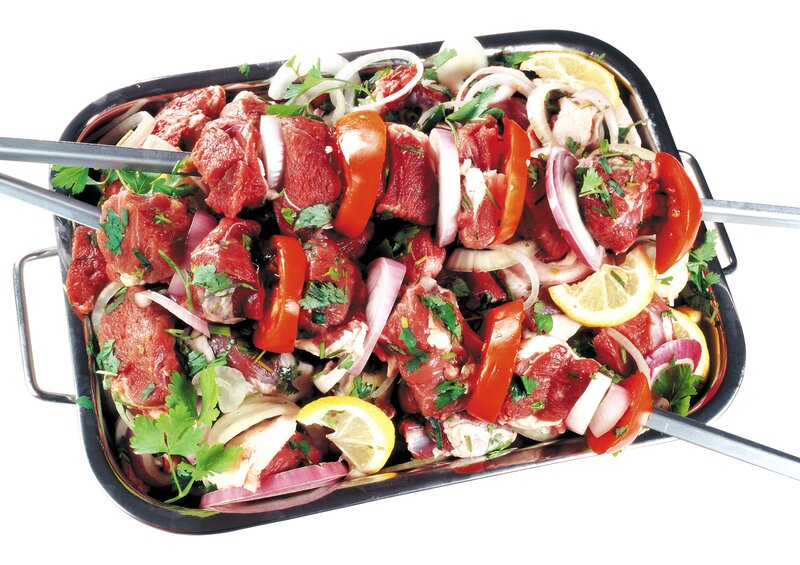 Raw Meat Skewers — Red
