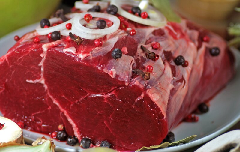 raw meat with spices