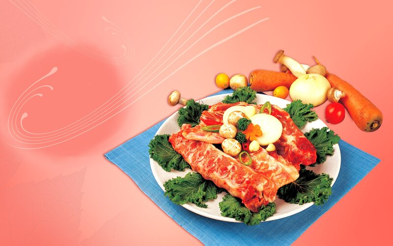 Raw Ribs with Vegetables