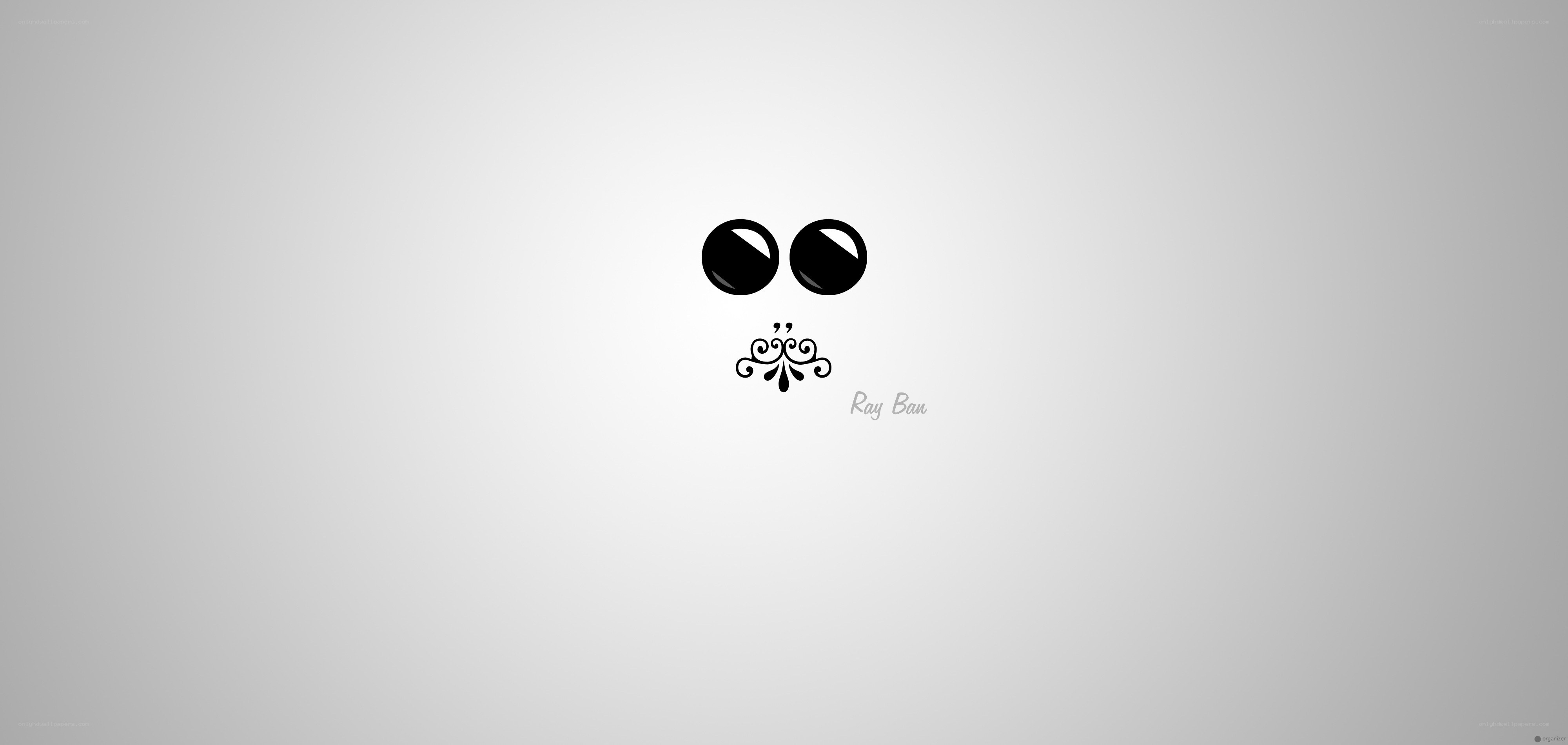 Ray Ban logo on gray background