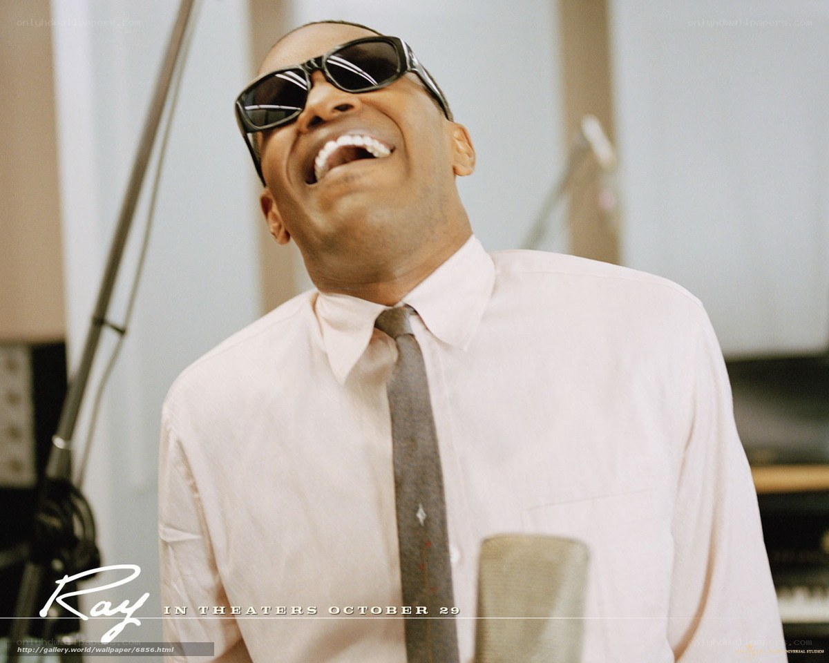 Ray Charles laughing in studio