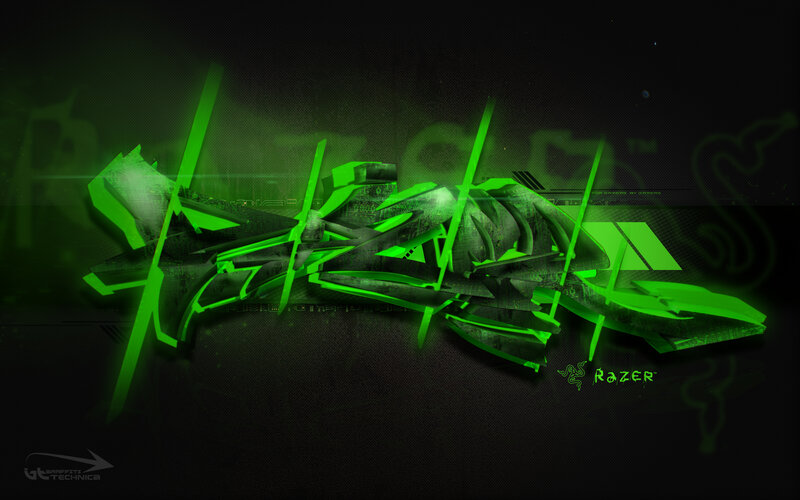 Razer green graffiti art