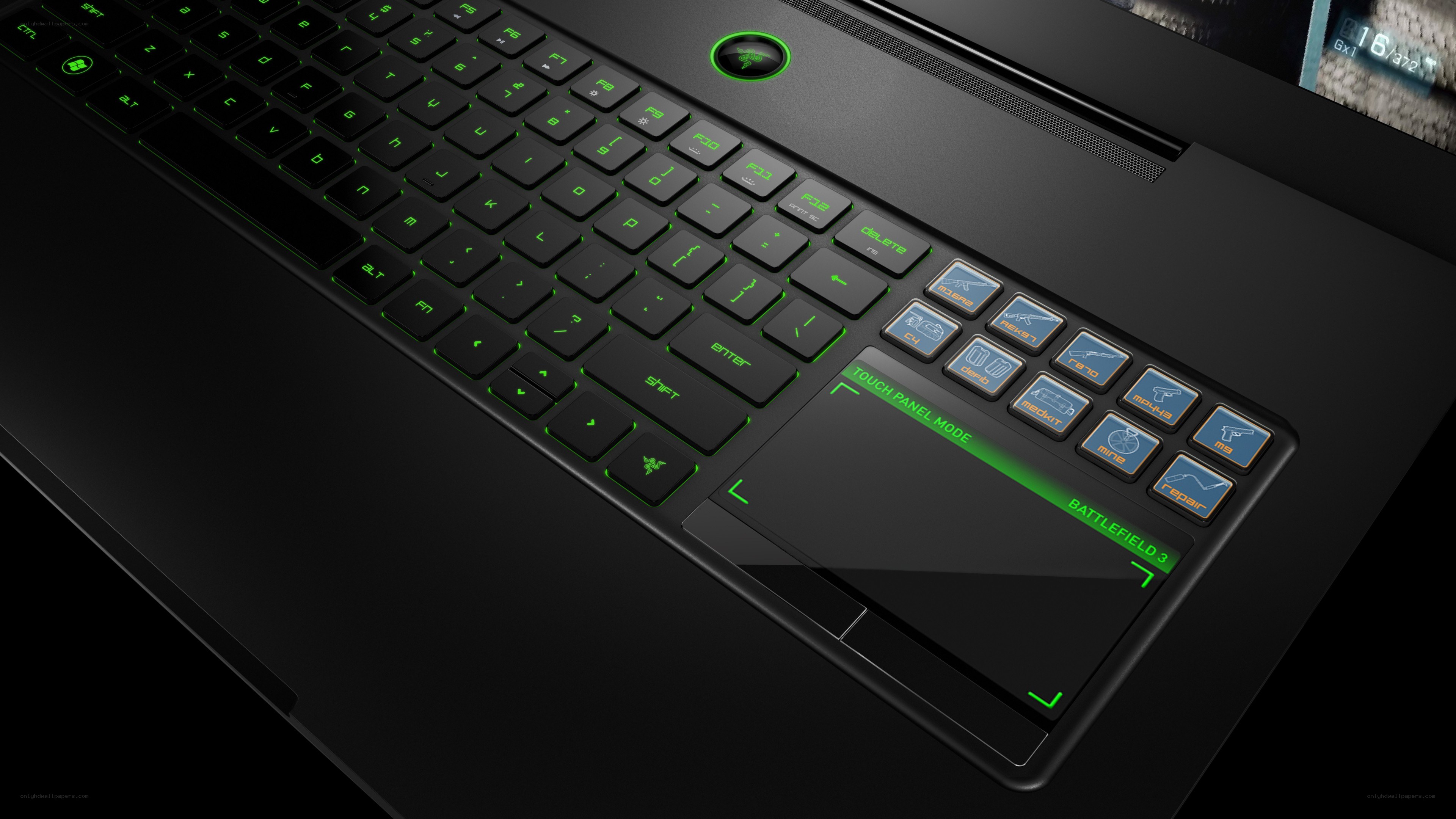 Razer laptop with gaming controls