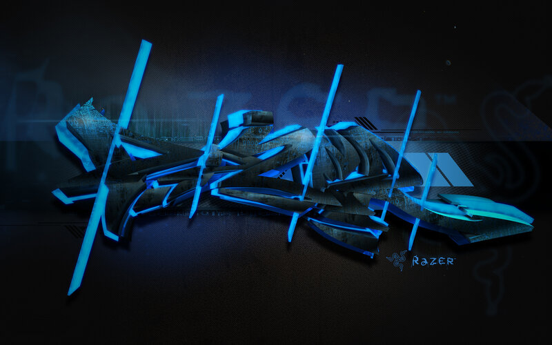 Razer logo graffiti art
