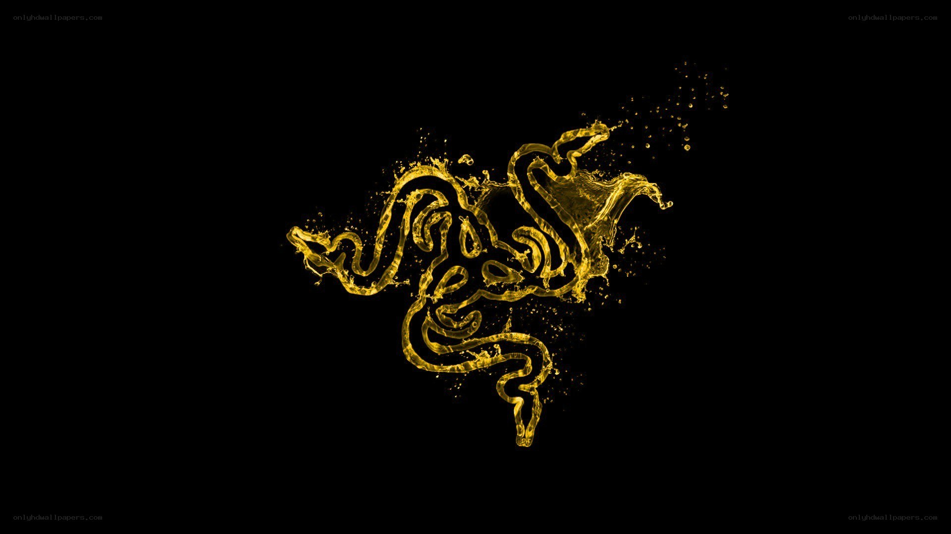 Razer logo in golden liquid