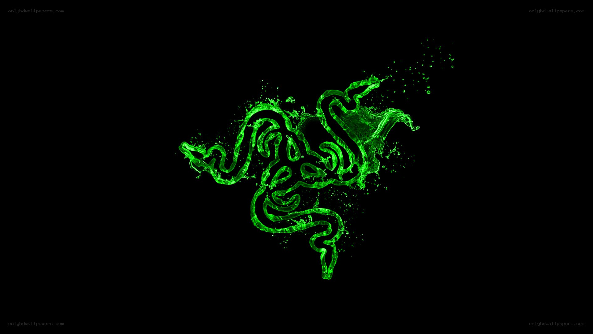 Razer logo in green liquid