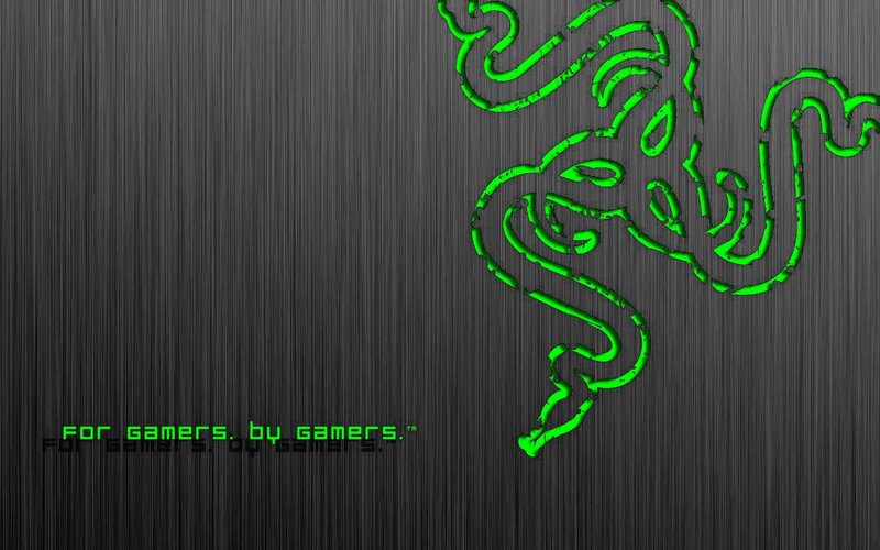 Razer logo on brushed metal