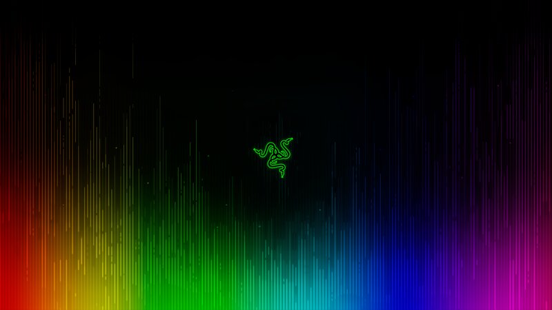 Razer Logo on Colorful Background — Black, Dynamic