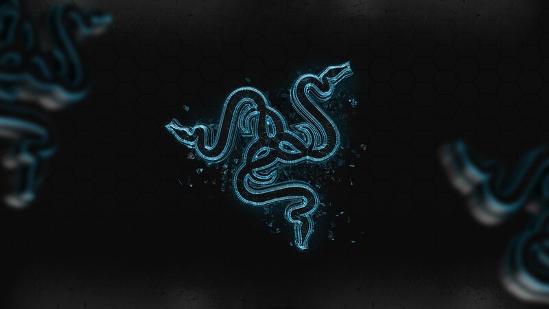 Razer Logo on Dark Background — Black, Dark, Futuristic