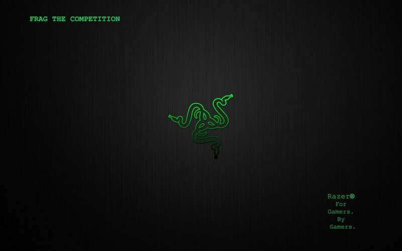 Razer Logo on Dark Background — Black, Dark, Sleek, Minimalist