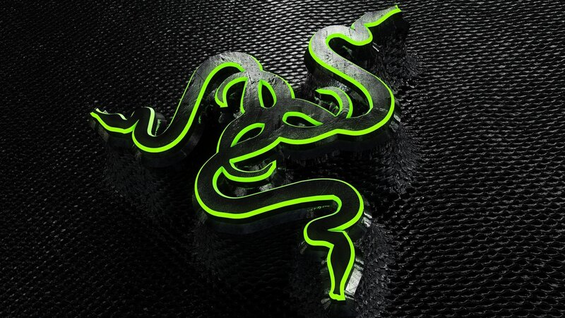 Razer Logo on Mesh — Black, Dark, 3d Render