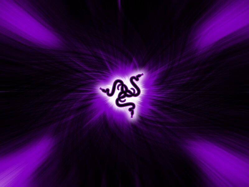 Razer logo on purple background