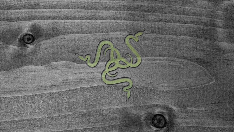 Razer logo on wood texture