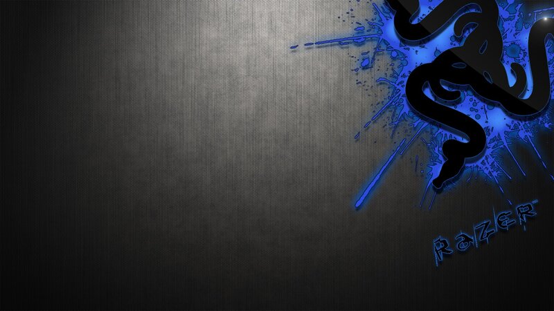 Razer logo with blue splatter