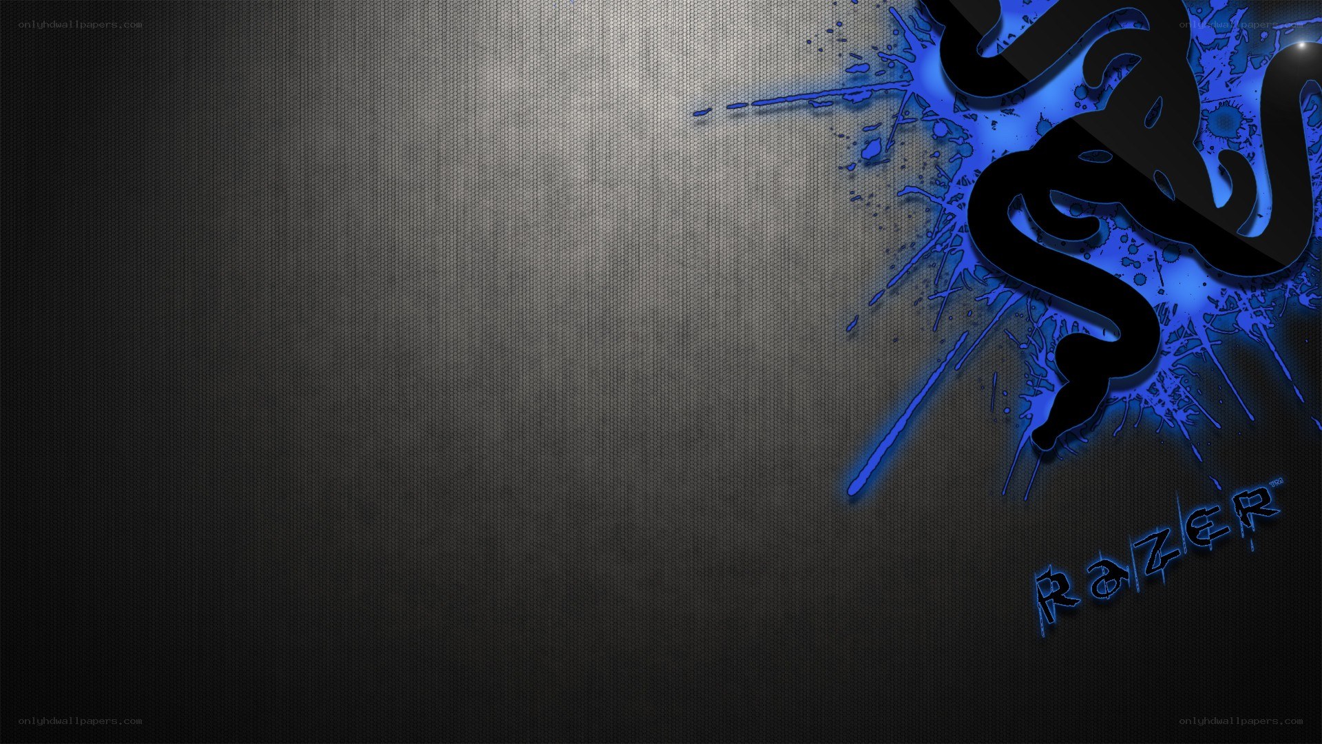 Razer logo with blue splatter